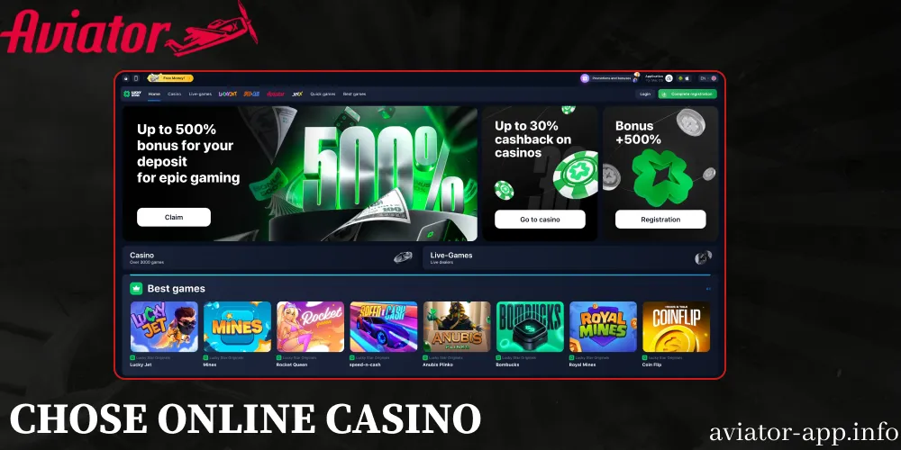 Chose Online Casino Aviator