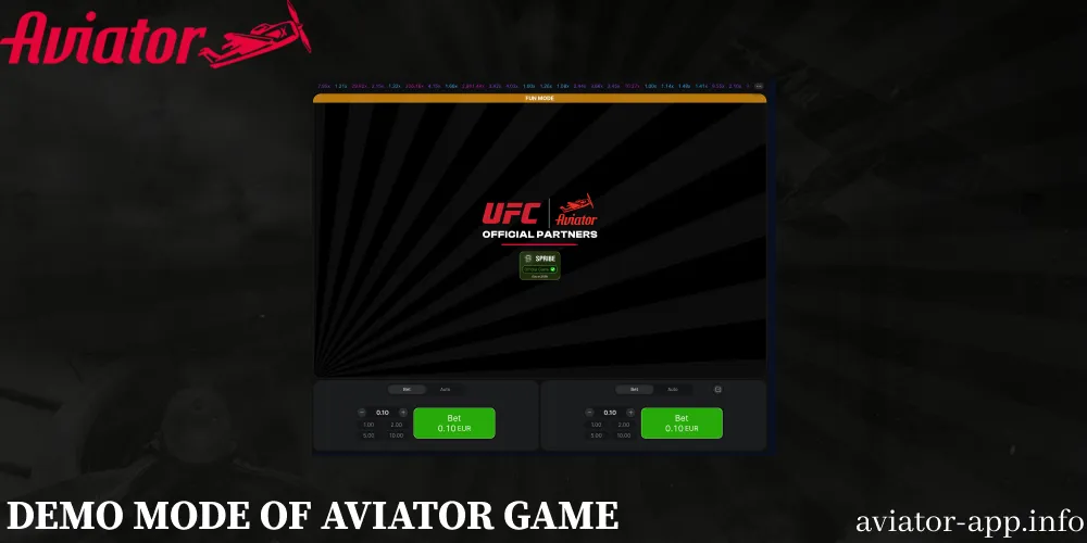 Demo mode of aviator