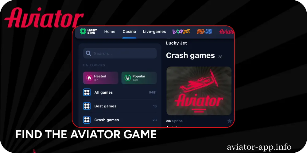 Find the Aviator game