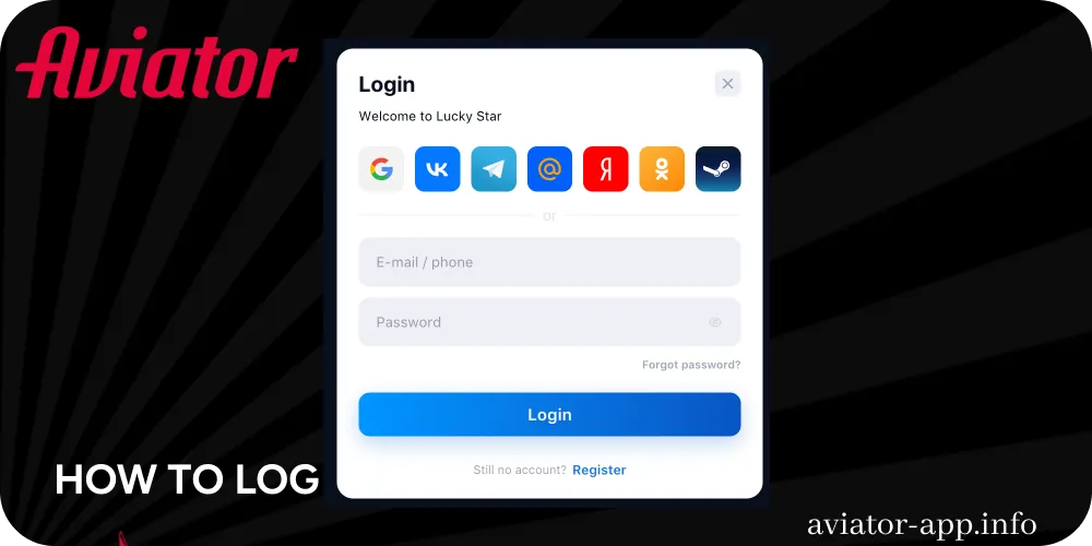 Instructions on how to sign up before playing Aviator in India