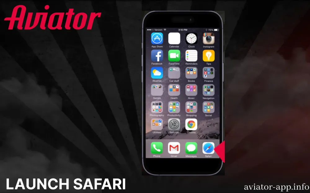 Launch Safari to start downloading the Aviator app