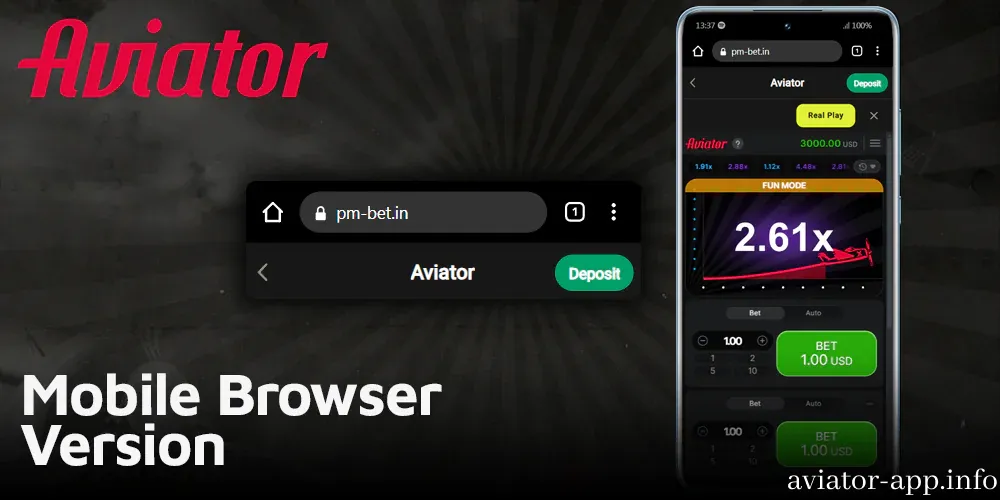 Play Parimatch Aviator at Mobile browser