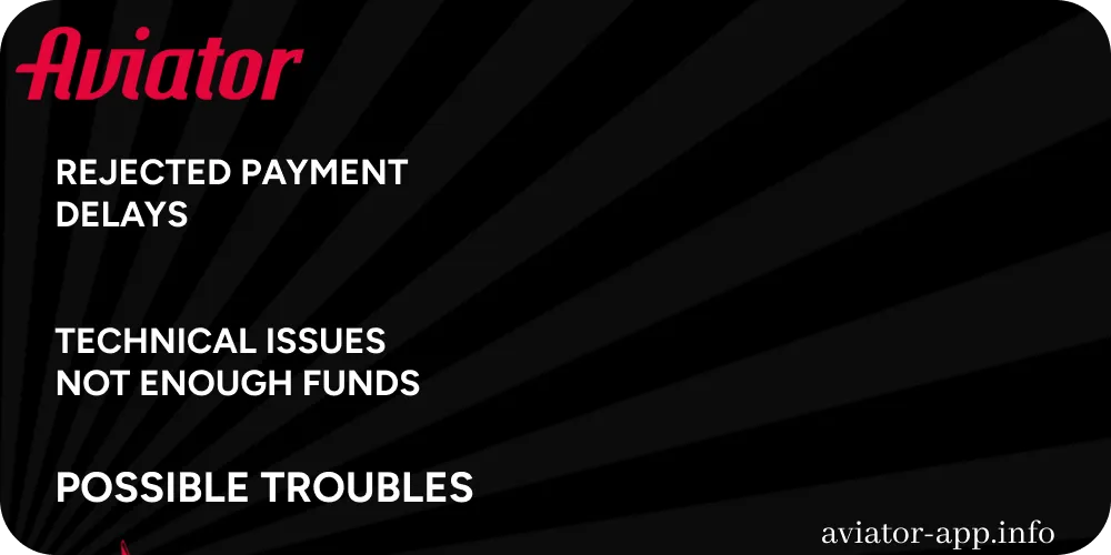 Problems Aviator players might face while making deposits