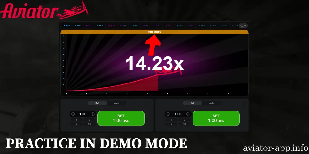 Give the Aviator game a try in Trial Mode