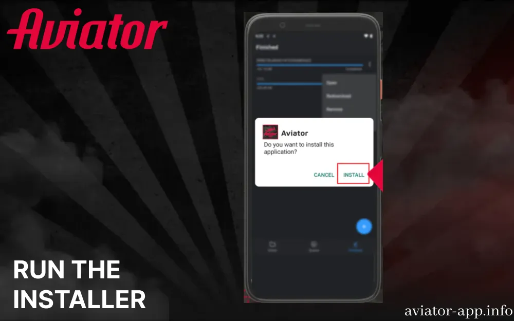 Run the Aviator app installer