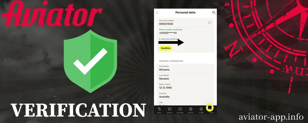 Verification account To play Parimatch Aviator in India