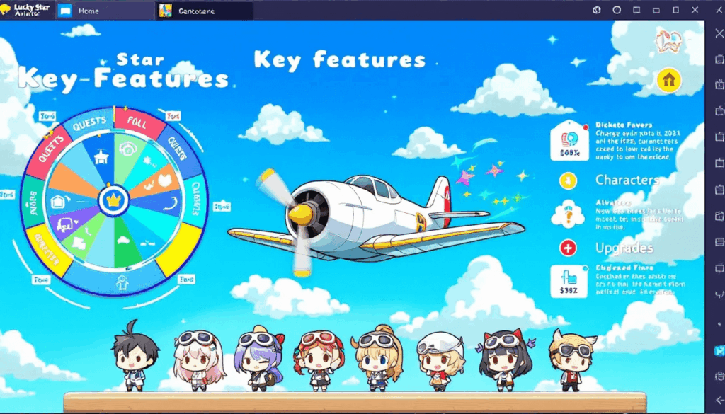 Key features of the Lucky Star Aviator game highlighted in an infographic.